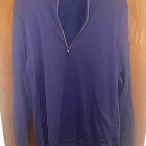 Greyson Men's Deep Blue Quarter Zip-Up Sweater